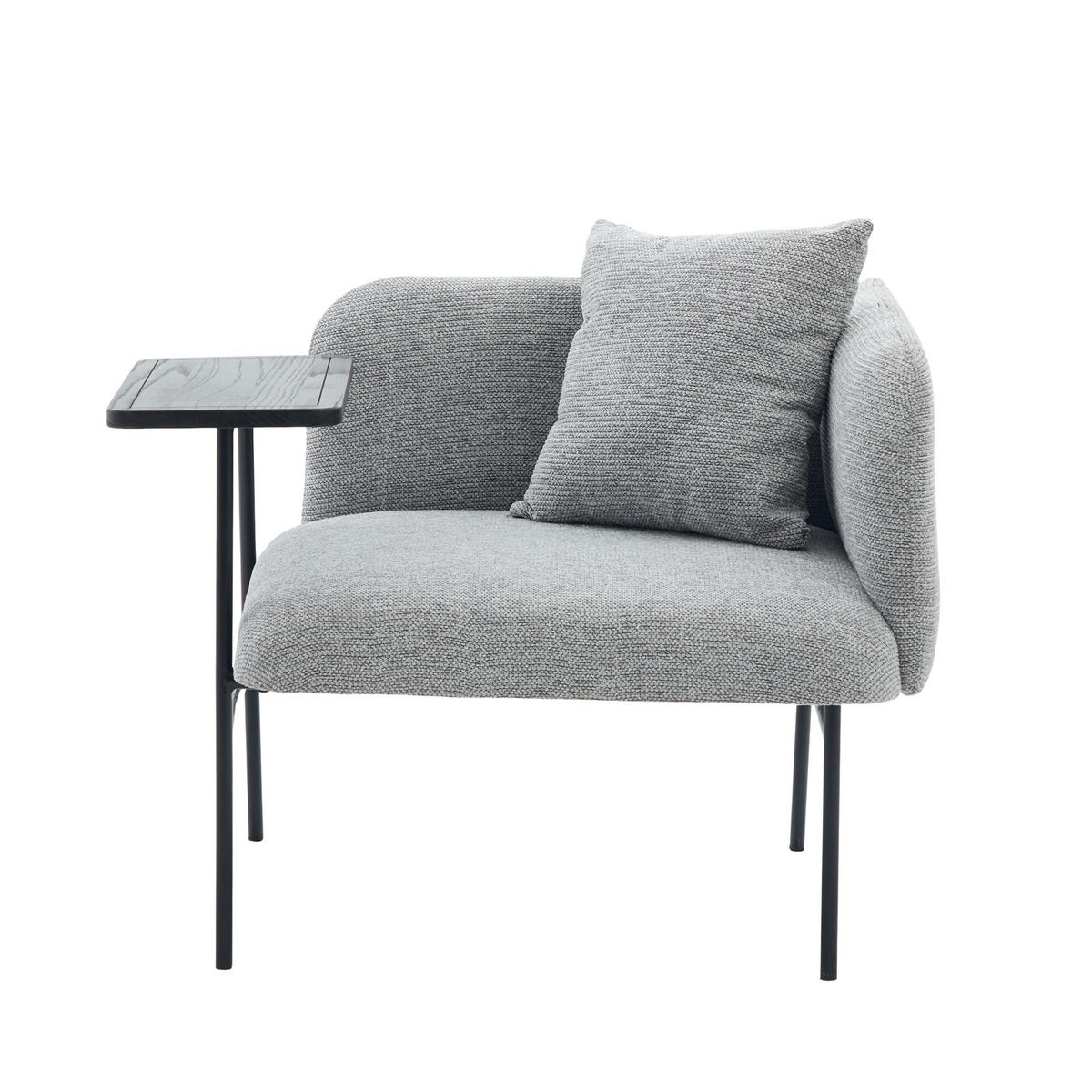 SESSEL mit Beistelltisch und Staufächern, DE-42267, Grau - Grau, Metall (86/71/72cm) - ComfortXL