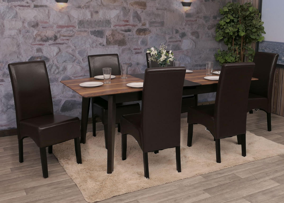 ESSZIMMERSTUHL Braun, Dunkelbraun 6er-Set - Dunkelbraun/Braun, Textil (43/90/56cm) - MCW