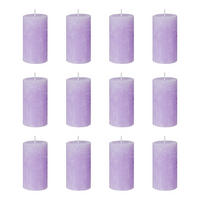 STUMPENKERZE (12er Set) Rustic - Flieder, Paraffin (13cm) - Butlers