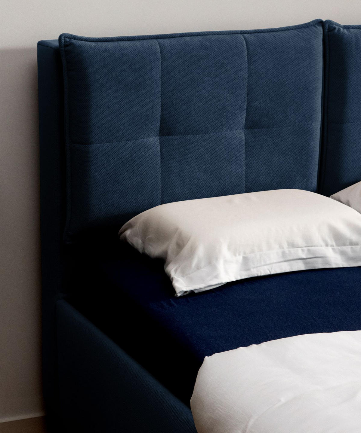 POLSTERBETT Belleo Nachtblau 180x200 cm - Schwarz/Dunkelblau, Textil/Metall (180/200cm) - Selsey