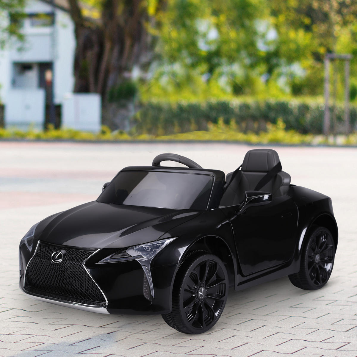 KINDERAUTO von Lexus Kinderfahrzeug Elektroauto mit MP3 Licht Musik Schwarz - Schwarz, Kunststoff (106/63/44cm) - HOMCOM