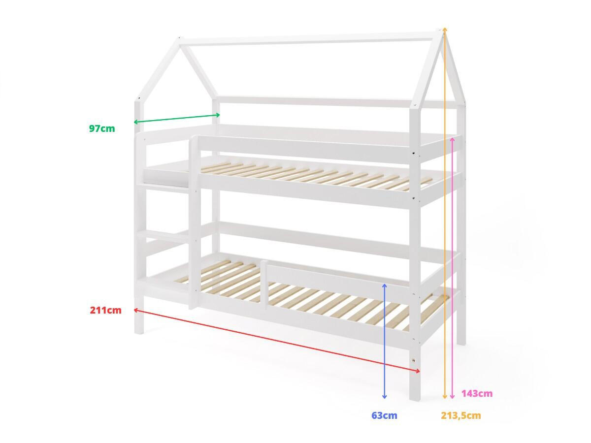 ETAGENBETT EDEN Weiß 97x211x134 cm - Weiß, Holz - FURNLUX