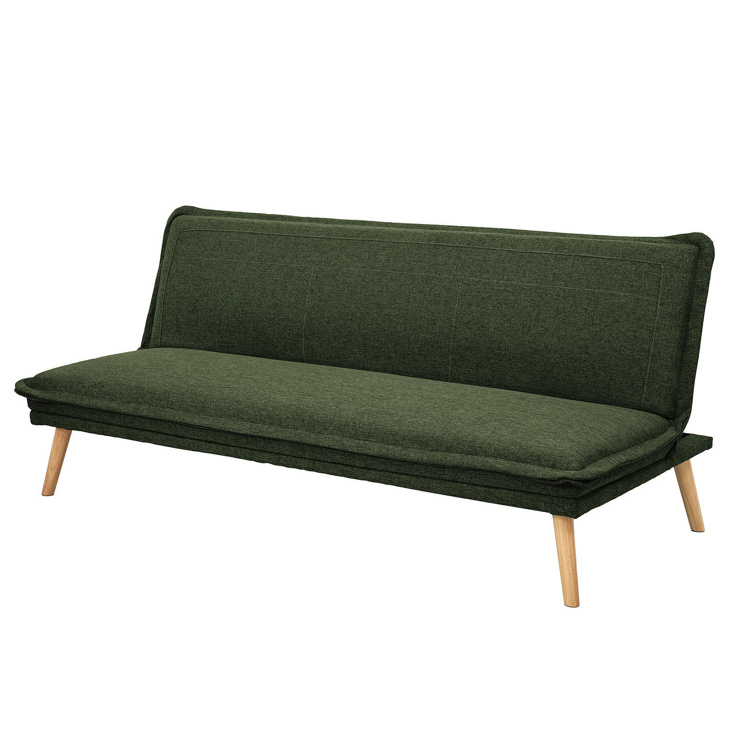 SCHLAFSOFA - Webstoff / Gummibaum - Dunkelgrün/Eichefarben, Holz/Textil (188/82/87cm) - home24