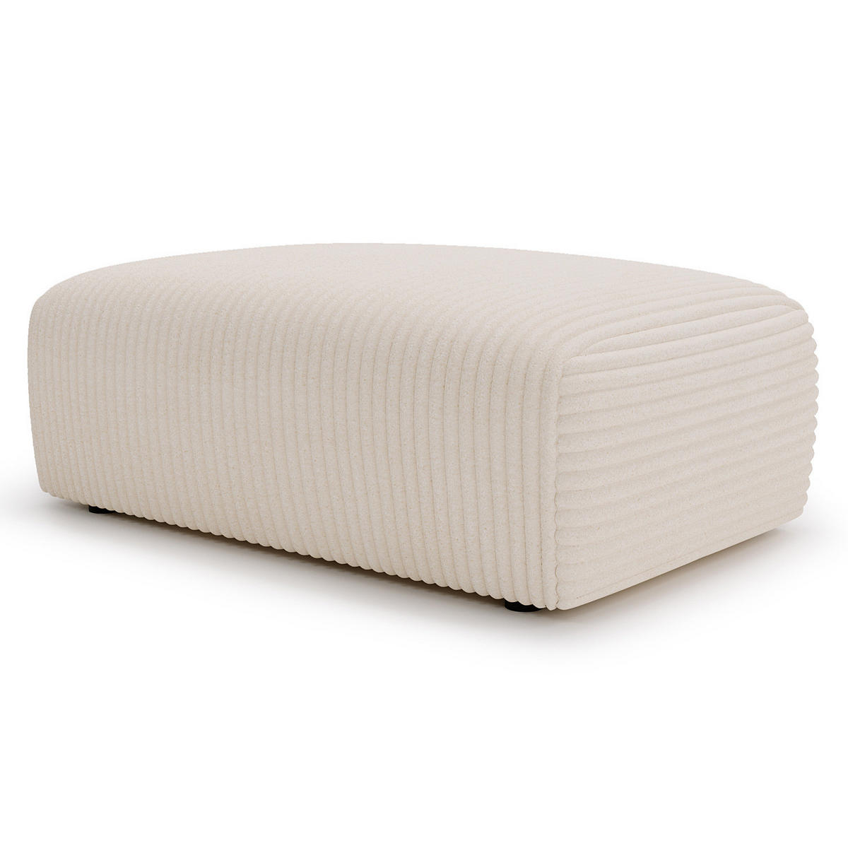 POLSTERHOCKER - Cord - Creme/Schwarz, Kunststoff/Textil (110/40/72cm) - home24