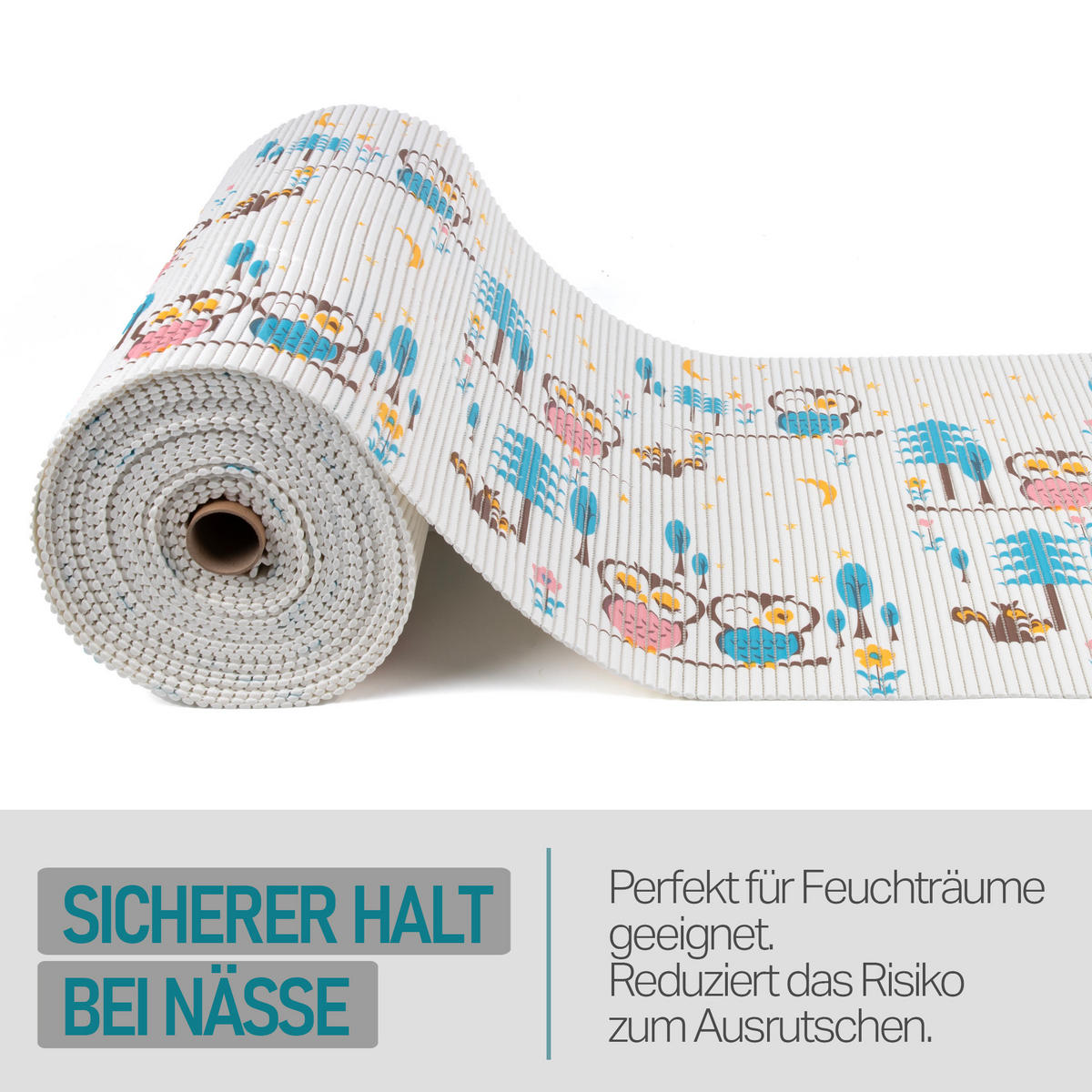 SCHUTZUNTERLAGE Weichschaum auf Rolle 0,65x15 m Eule - Multicolor, Kunststoff (65/1500cm) - Bestlivings