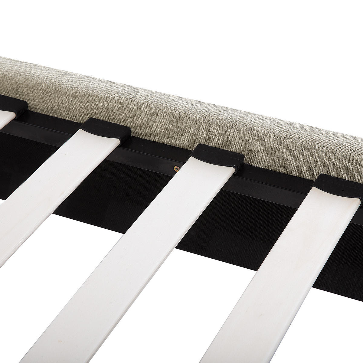 POLSTERBETT mit Lattenrost 180x200 cm Beige Sennez - Beige, Textil (180/200cm) - Beliani