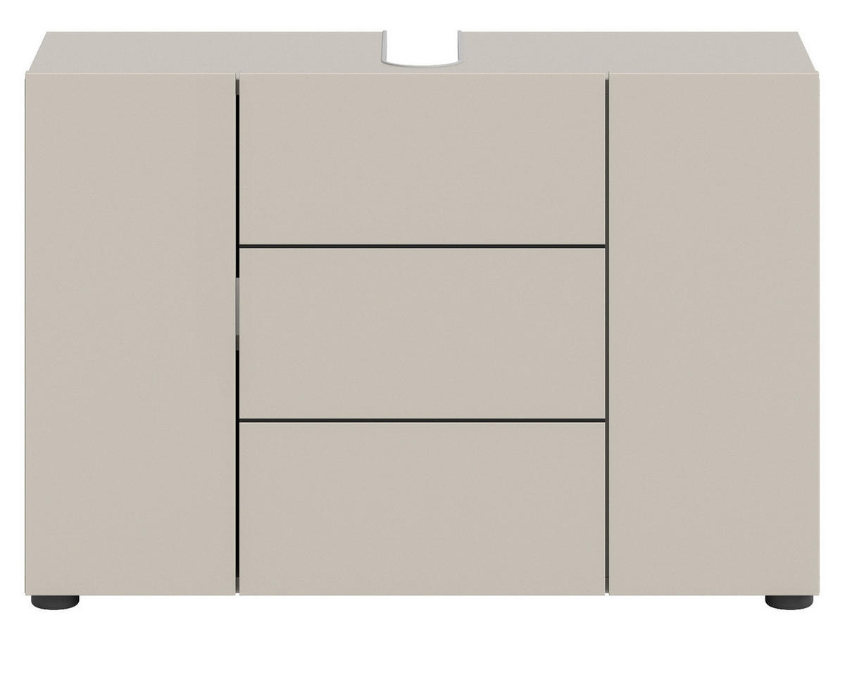 WASCHBECKENUNTERSCHRANK Kaschmir, Badezimmer Unterschrank 82 x 56 cm - Kaschmir/Schwarz, Holzwerkstoff/Kunststoff (82/56/34cm) - Inn.Furn