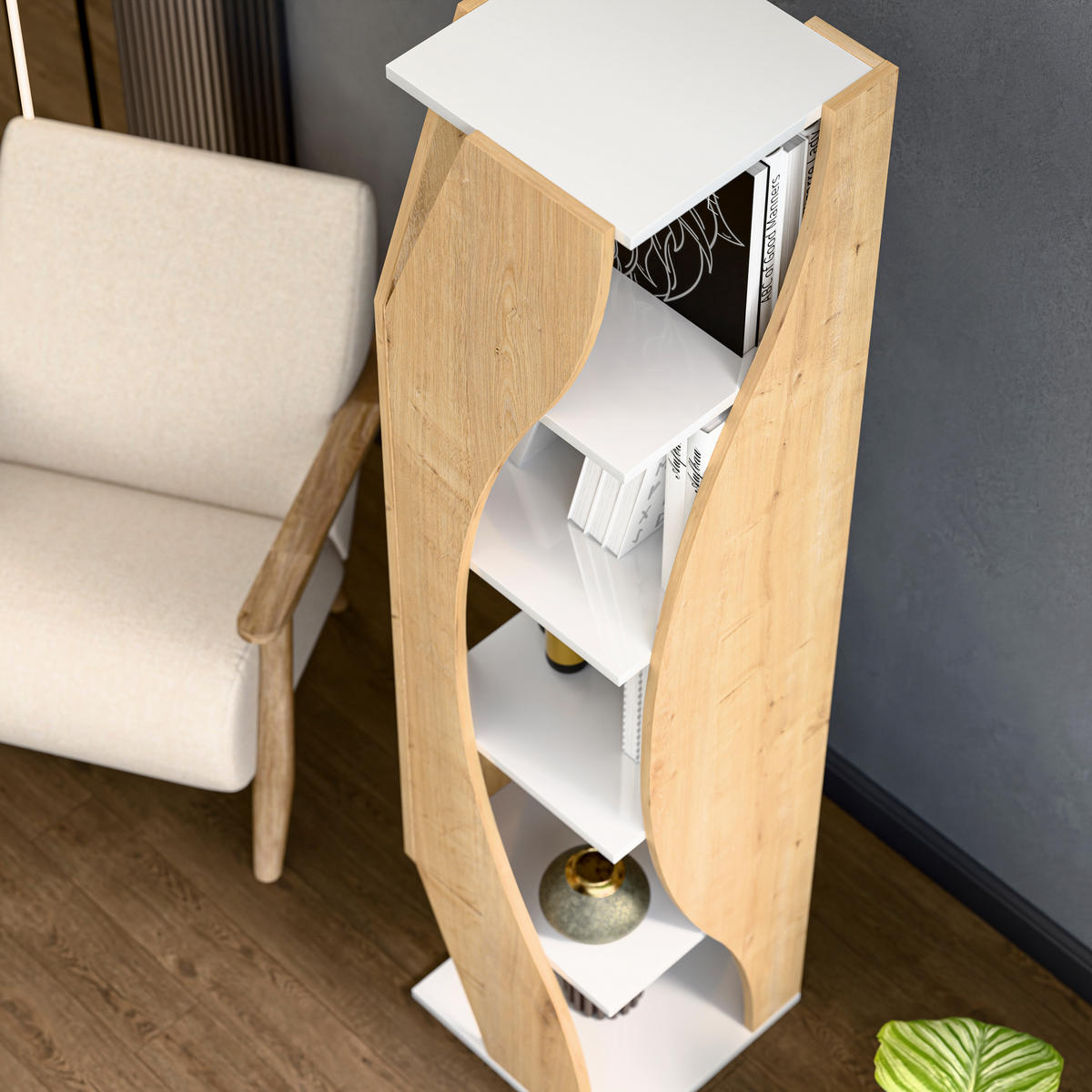 BÜCHERREGAL Reva - Eichefarben, Holzwerkstoff (40/180/40cm) - Decorotika
