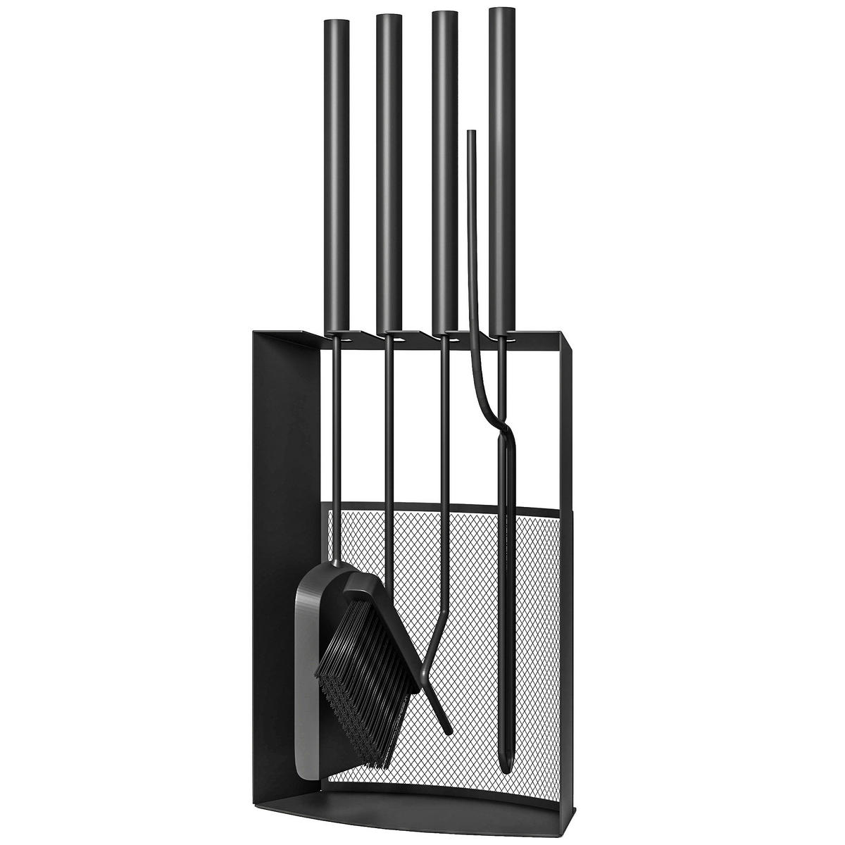 KAMINWERKZEUGSET 5-tlg. DE-13817 Schwarz - Schwarz, Metall (28/59.5/13cm) - ComfortXL