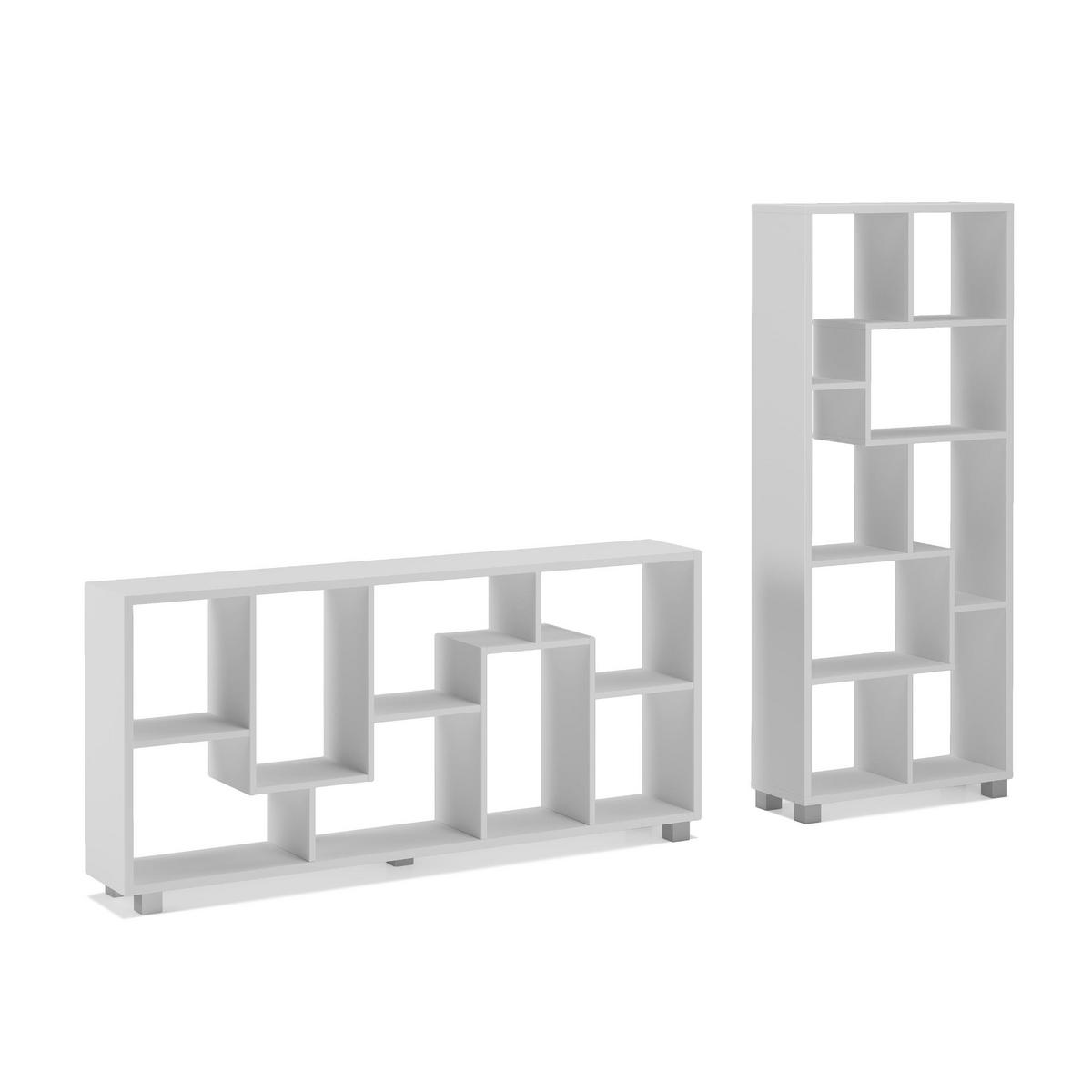 REGAL weiß, 69/25/161cm - Weiß, Holzwerkstoff (69/161/25cm) - Skraut Home