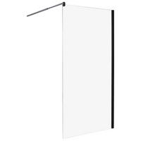 SPRCHOVÁ ZÁSTĚNA 100/190 cm Černá Ahaus - černá/průhledná, sklo (100/190cm) - Beliani
