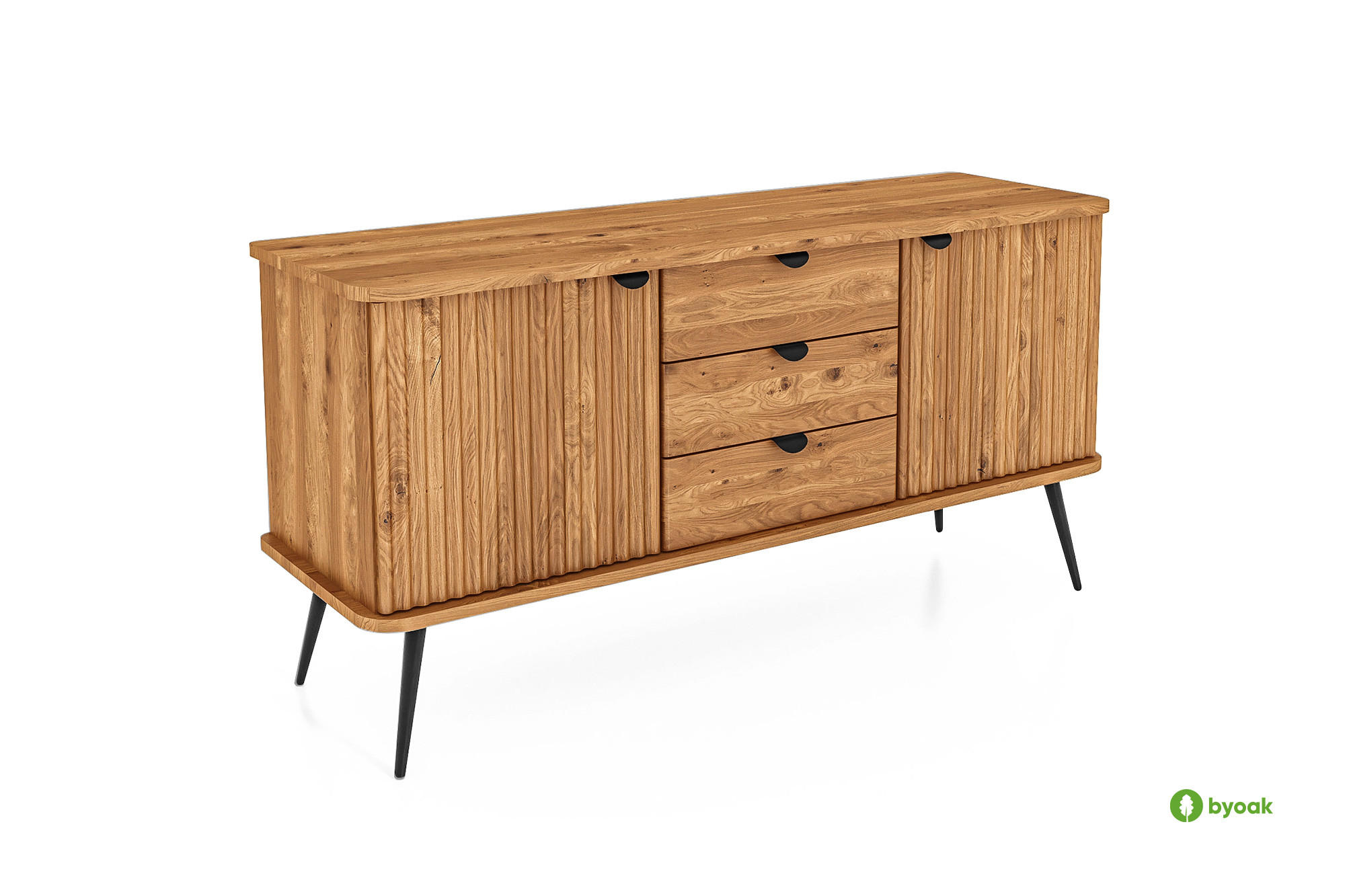 KOMMODE LINA - Wildeiche, Holz (144/72/46cm) - byoak