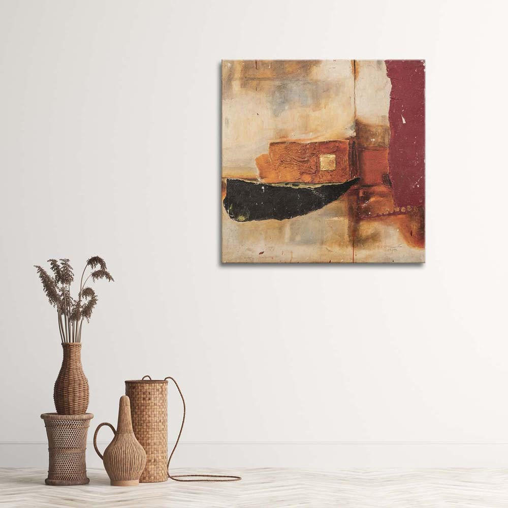 LEINWANDBILD Moderne Abstraktion 40x40cm - Braun, Textil (40/40cm) - Feeby