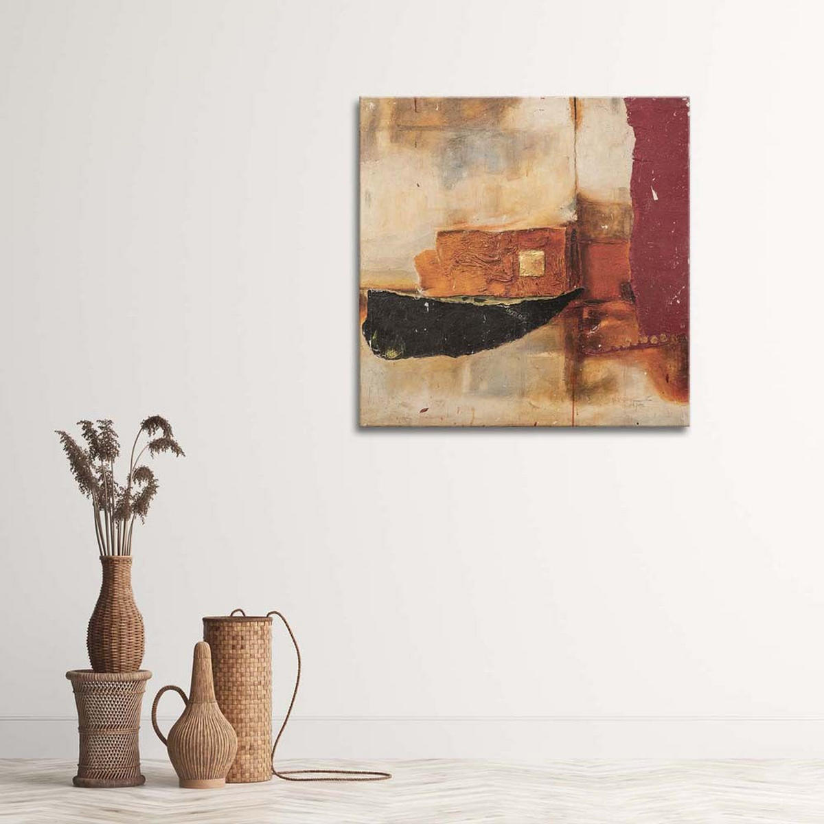 BILD auf Leinwand, Moderne Abstraktion - Braun, Textil (50/50cm) - Feeby