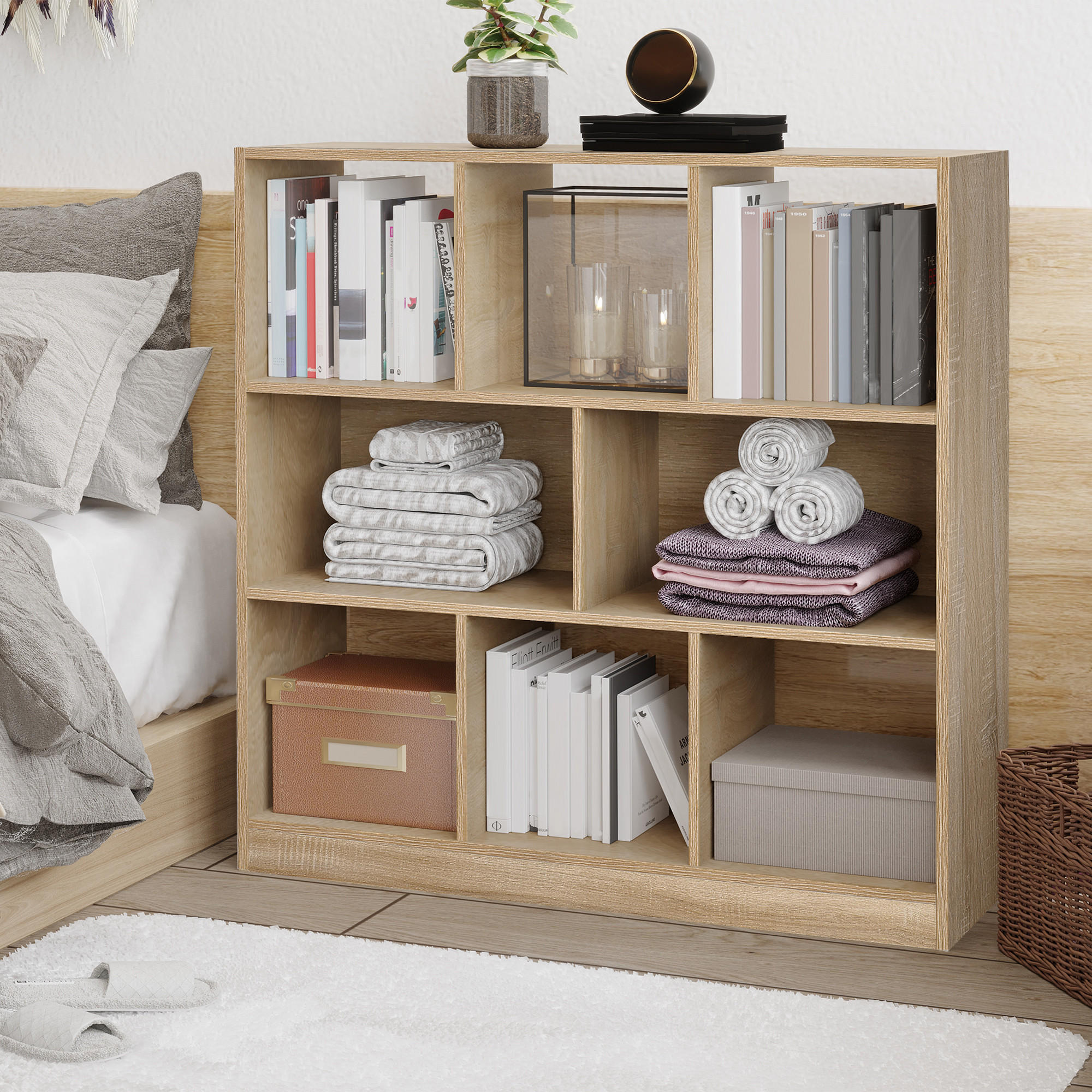 Thumbnail - Homcom Bücherregal, Braun, Metall, 30x100x97.5 cm, Wohnzimmer, ,