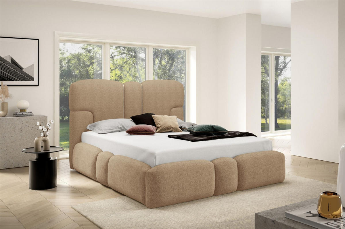 POLSTERBETT Jordan - Grün, Holzwerkstoff/Textil (160/200cm) - Fun Möbel