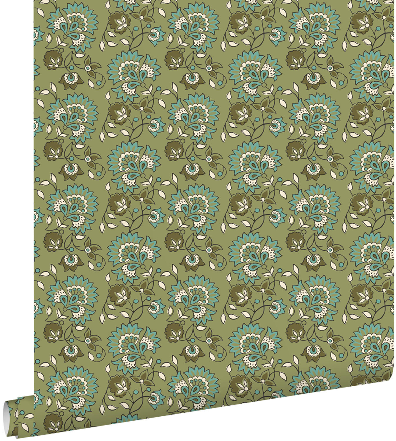 TAPETE Blumenmuster 50 x 900 cm - Grün, Papier (50/900cm) - ESTAhome