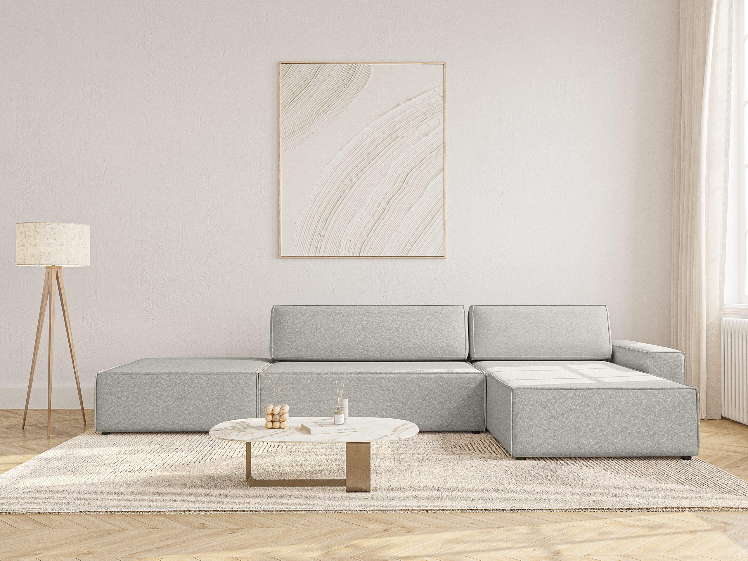 ECKSOFA Lummo La mit Schlaffunktion, Grau - Grau, Textil (363/185cm) - Fedve