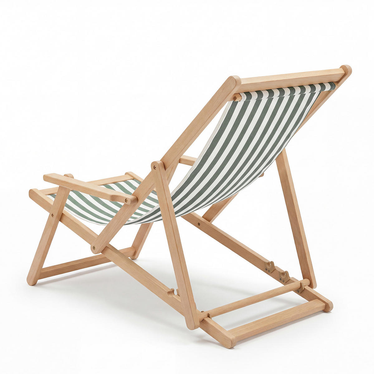 LIEGESTUHL - Akazie massiv / Webstoff - Salbeigrün, Holz/Textil (63/88/102cm) - home24