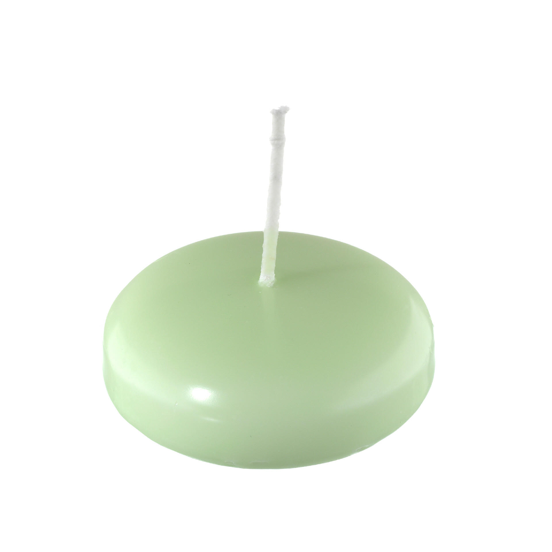 SCHWIMMKERZEN Kiwi 26 x Ø 42 mm, 8 Stück - Hellgrün, Paraffin (4.2/2.6/2.6cm) - Kopschitz Kerzen
