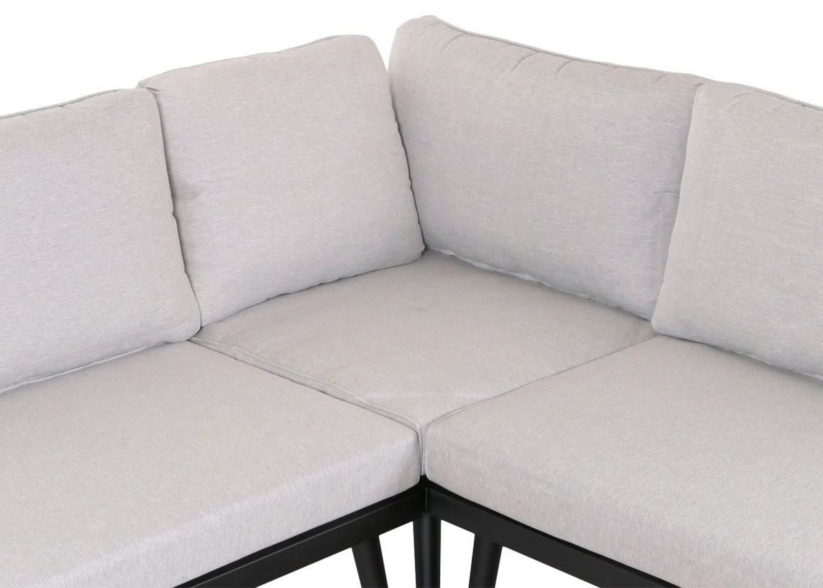 LOUNGE-SET Gartengarnitur Hellbraun Kissen Hellgrau - Braun, Metall - PROREGAL