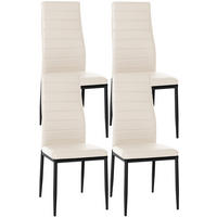 STUHL 4er Set Lederlook creme - Creme, Textil/Metall (41.5/99/40cm) - CLP