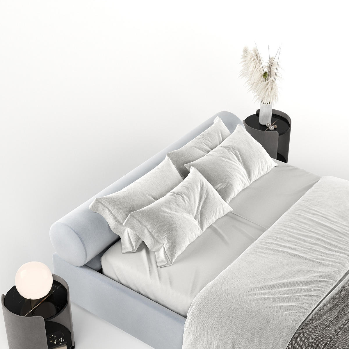 POLSTERBETT Solvo mit Stauraum 200/200 cm Hellgrau im Paros Stoff - Hellgrau/Schwarz, Holz/Holzwerkstoff (200/200cm) - AltaBeds