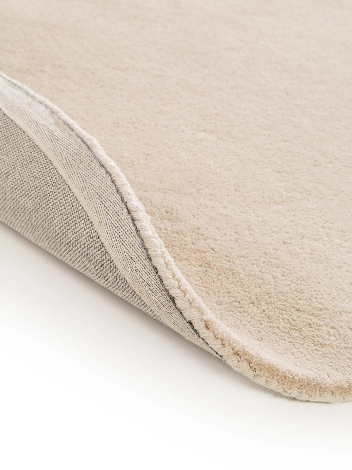 WOLLTEPPICH Bent Cream ø 150 cm rund - Creme, Textil (150/150cm) - benuta Nest