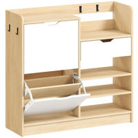 SCHUHSCHRANK aus Holz 93x30x90cm in Natur mit Kippschubladen - Naturfarben, Holz (93/90/30cm) - Modfu