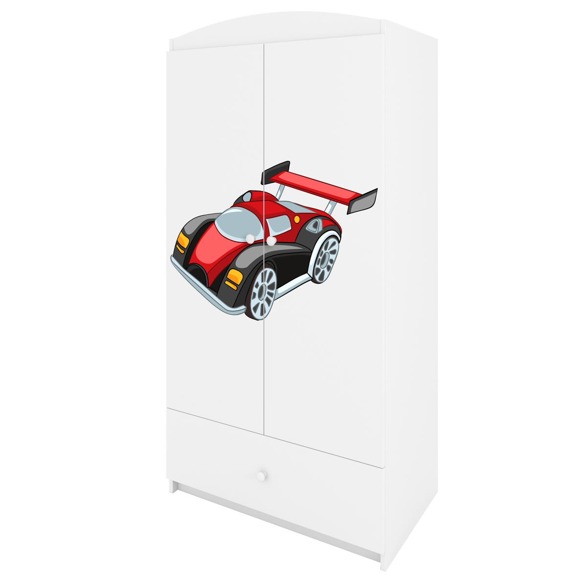 KINDERKLEIDERSCHRANK Formel 1 90/175/52 - Weiß, Holzwerkstoff (90/175/52cm) - Kocot Kids