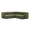 ECKSOFA Samt Stoff Grün - Schwarz/Olivgrün, Holzwerkstoff/Kunststoff (251/251cm) - Makamii