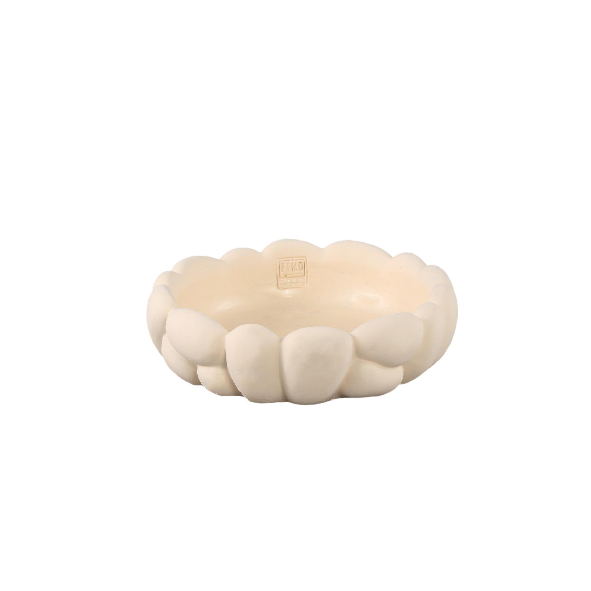 SCHALE Mikay Weiß 30/30/8cm - Weiß, Stein (8cm) - PTMD Collection