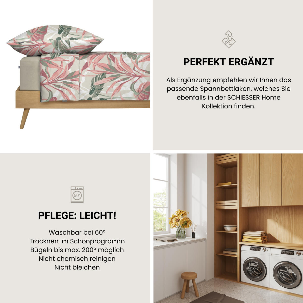 BETTWÄSCHESET Camilla - Renforcé - 2-teilig - 155 x 220 cm - Rosa - Rosa, Textil (155/220cm) - SCHIESSER