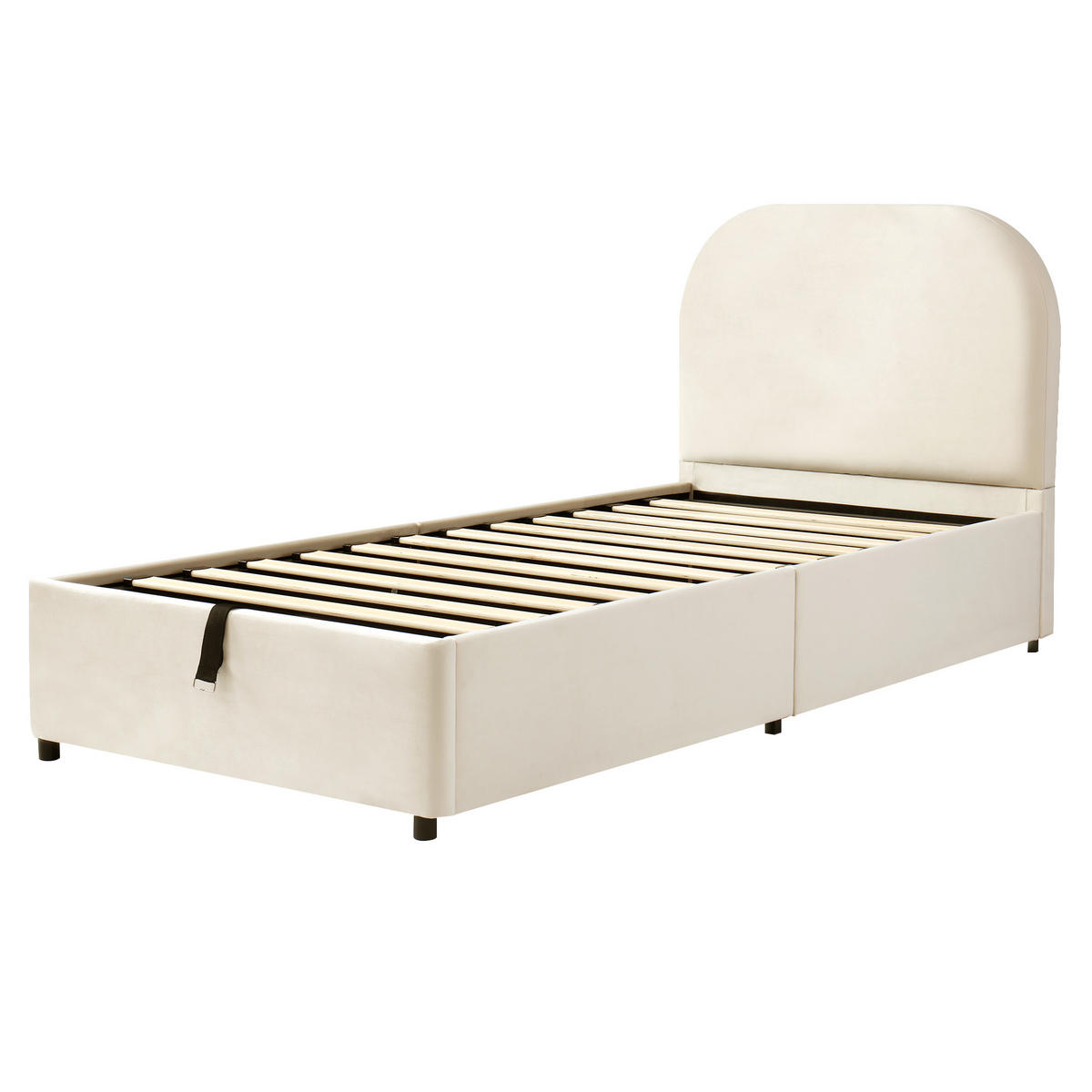 POLSTERBETT 90/200 cm Beige mit Stauraum - Beige, Textil (90/200cm) - Oxeza