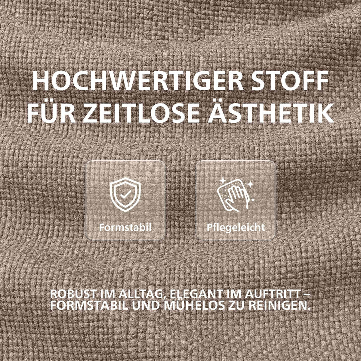 BARHOCKER Stoff Taupe - Taupe/Weiß, Textil/Metall (47/85/48cm) - CLP