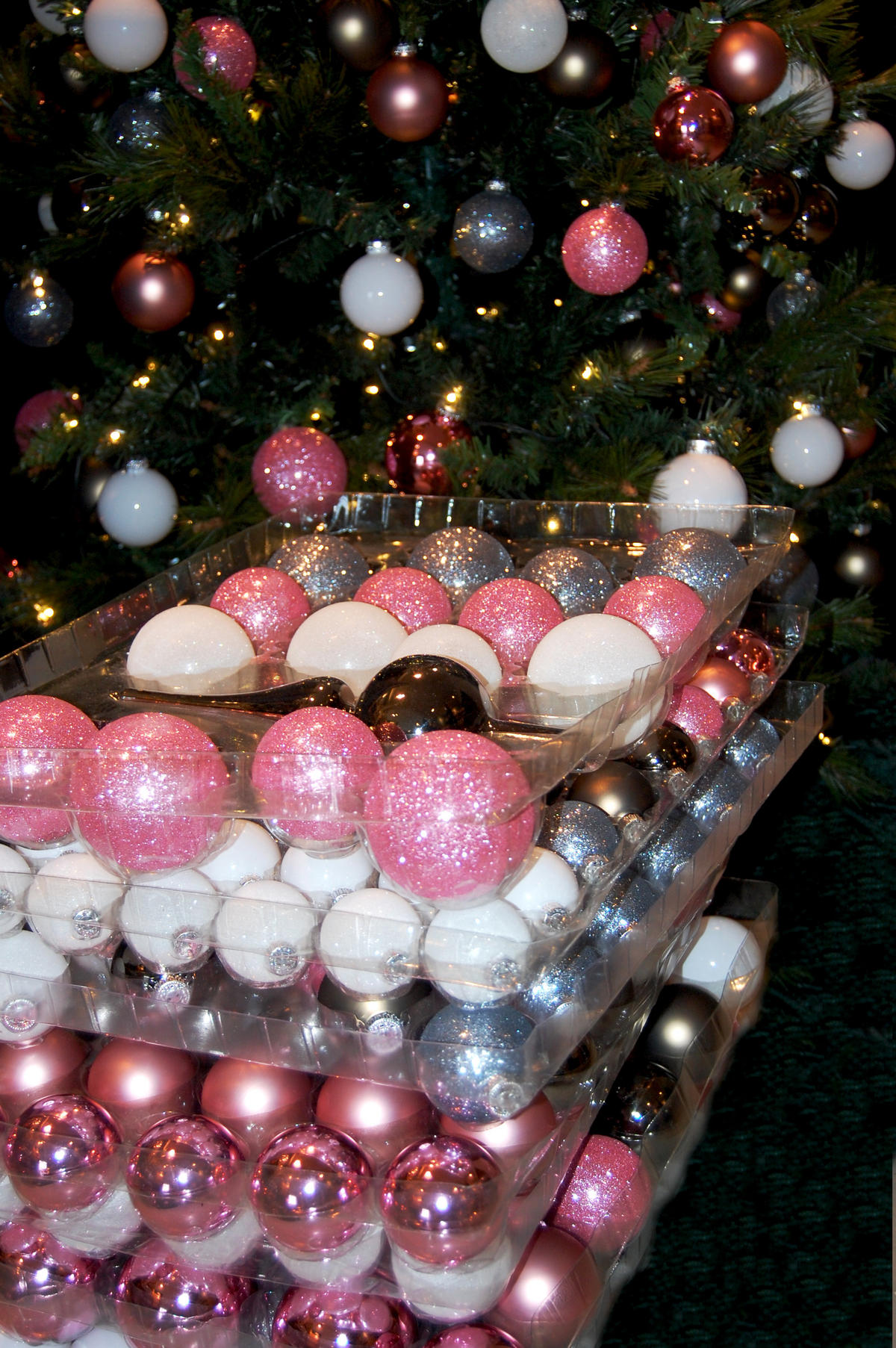 CHRISTBAUMSCHMUCK Kugelsortiment Komplettbaum Mehrfarbig 6cm (Glas / 217 Stk.) - Multicolor, Glas (6/6/6cm) - Krebs Glas Lauscha