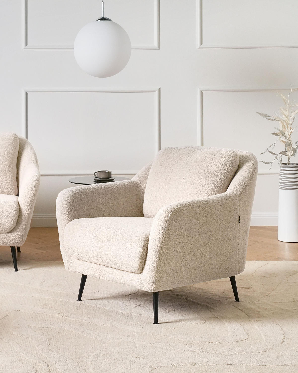 SESSEL Bouclé Beige Eiby - Beige, Textil (84/80/90cm) - Beliani