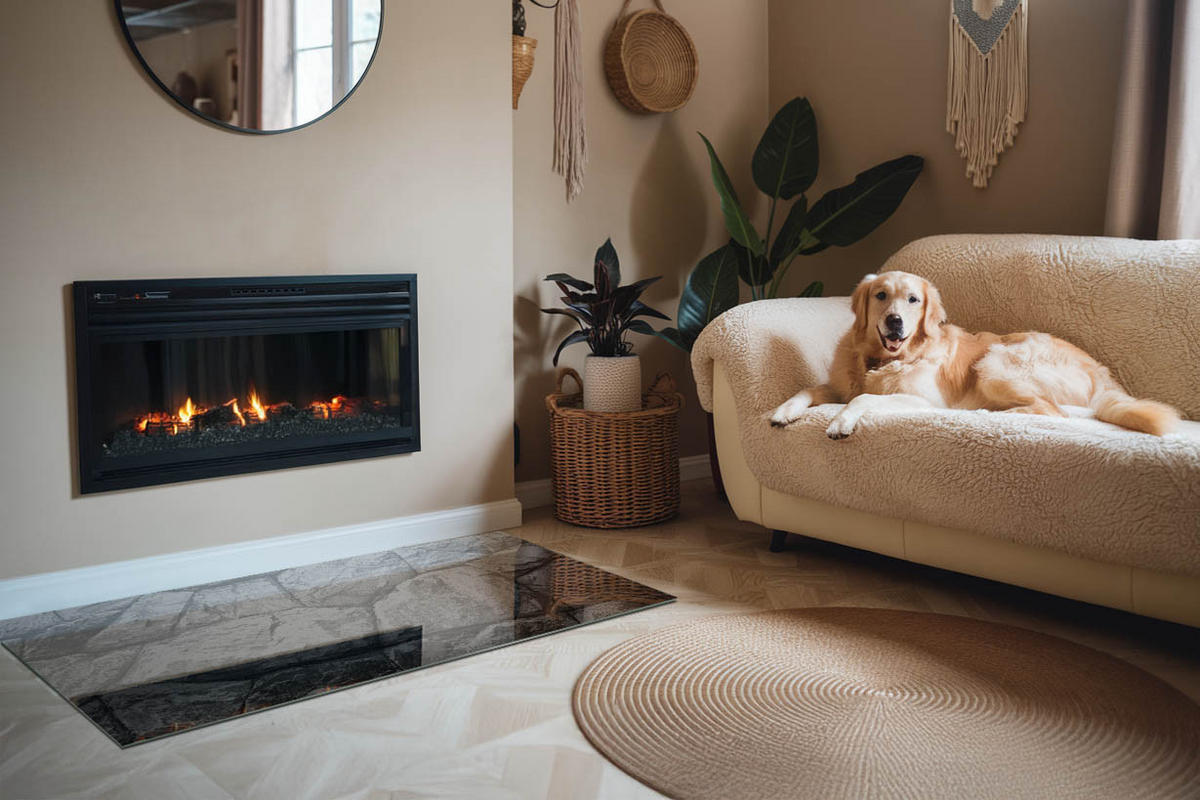 GLASPLATTE für Kamin 140x70 cm - Grau, Glas (140/70/0.4cm) - TULUP