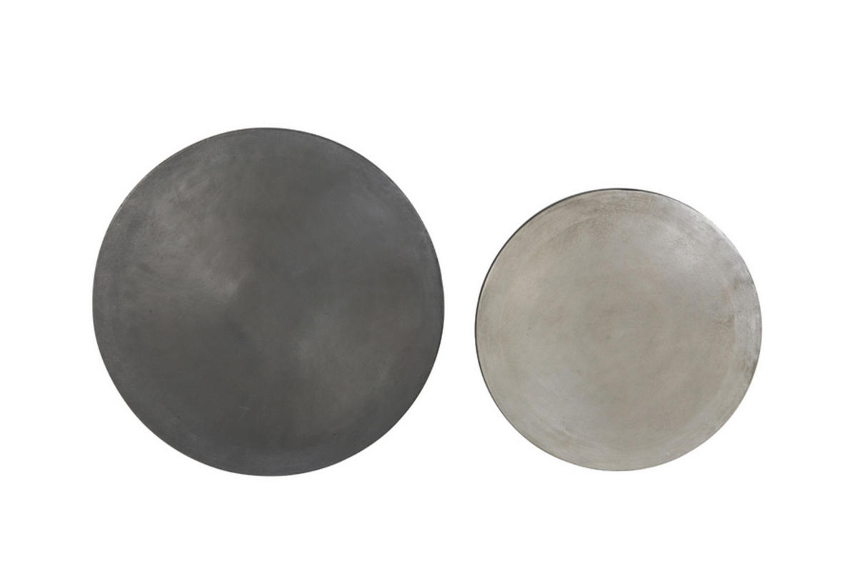 BEISTELLTISCH Talca Silber Ø49/50,5 cm 2er-Set - Anthrazit/Silberfarben, Metall (49/49/50.5cm) - Light & Living