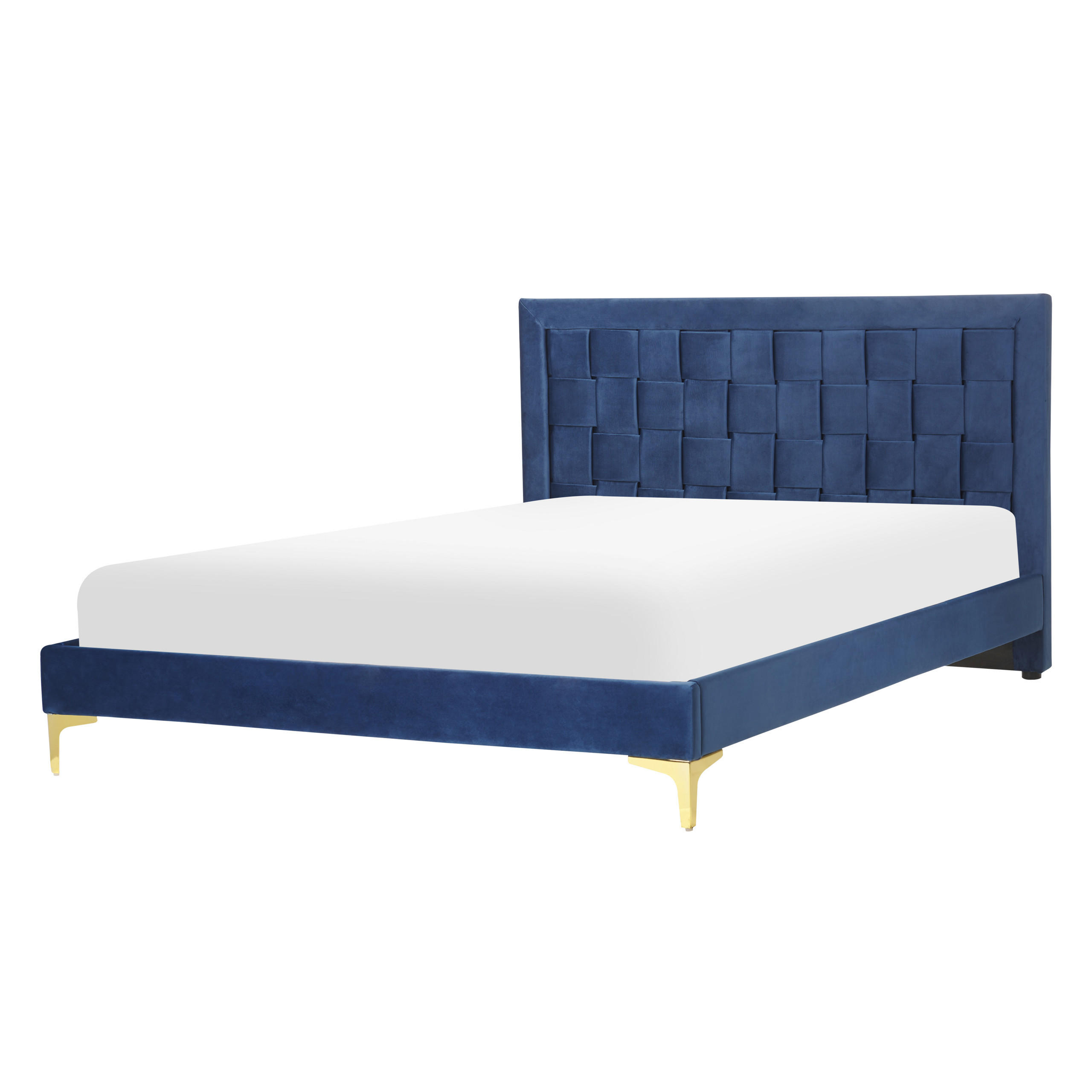 DOPPELBETT 140/200cm Marineblau Limoux - Blau, Textil (140/200cm) - Beliani
