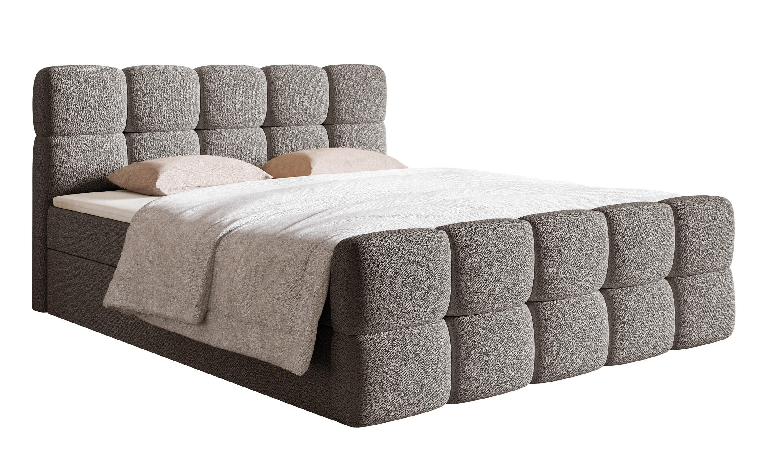 BOXBETT Cloudy Grau Boucle-Bezug 140/200 cm - Grau, Textil (140/200cm) - Selsey