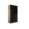 KLEIDERSCHRANK, Sandbeige / Antisol Glas, 100 x 200 x 51 cm - Sandfarben/Schwarz, Holzwerkstoff (100/200/51cm) - 3XE LIVING