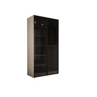 KLEIDERSCHRANK, Sandbeige / Antisol Glas, 100 x 200 x 51 cm - Sandfarben/Schwarz, Holzwerkstoff (100/200/51cm) - 3XE LIVING