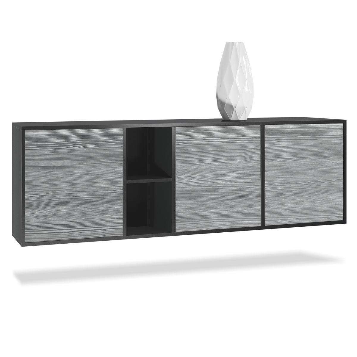 SIDEBOARD Cuba Türen in Avola-Anthrazit - Anthrazit, Holzwerkstoff (182/53/35cm) - Vladon