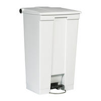 MÜLLEIMER Robuster Pedaleimer 87 Liter 82,6 x 41 x 50,2 cm Aus Konformen Polyethylen Weiß - Weiß, Metall (41/82.6/50.2cm) - PROREGAL