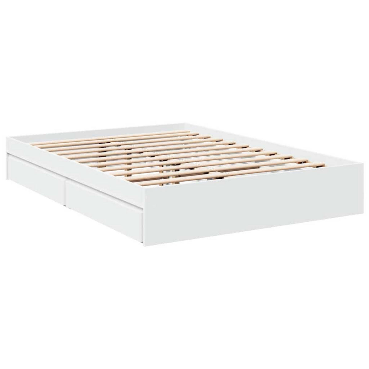 BETTGESTELL Mit Schubladen Weiss 120/200 Cm Holzwerkstoff - Weiß, Holzwerkstoff (120/200cm) - vidaXL