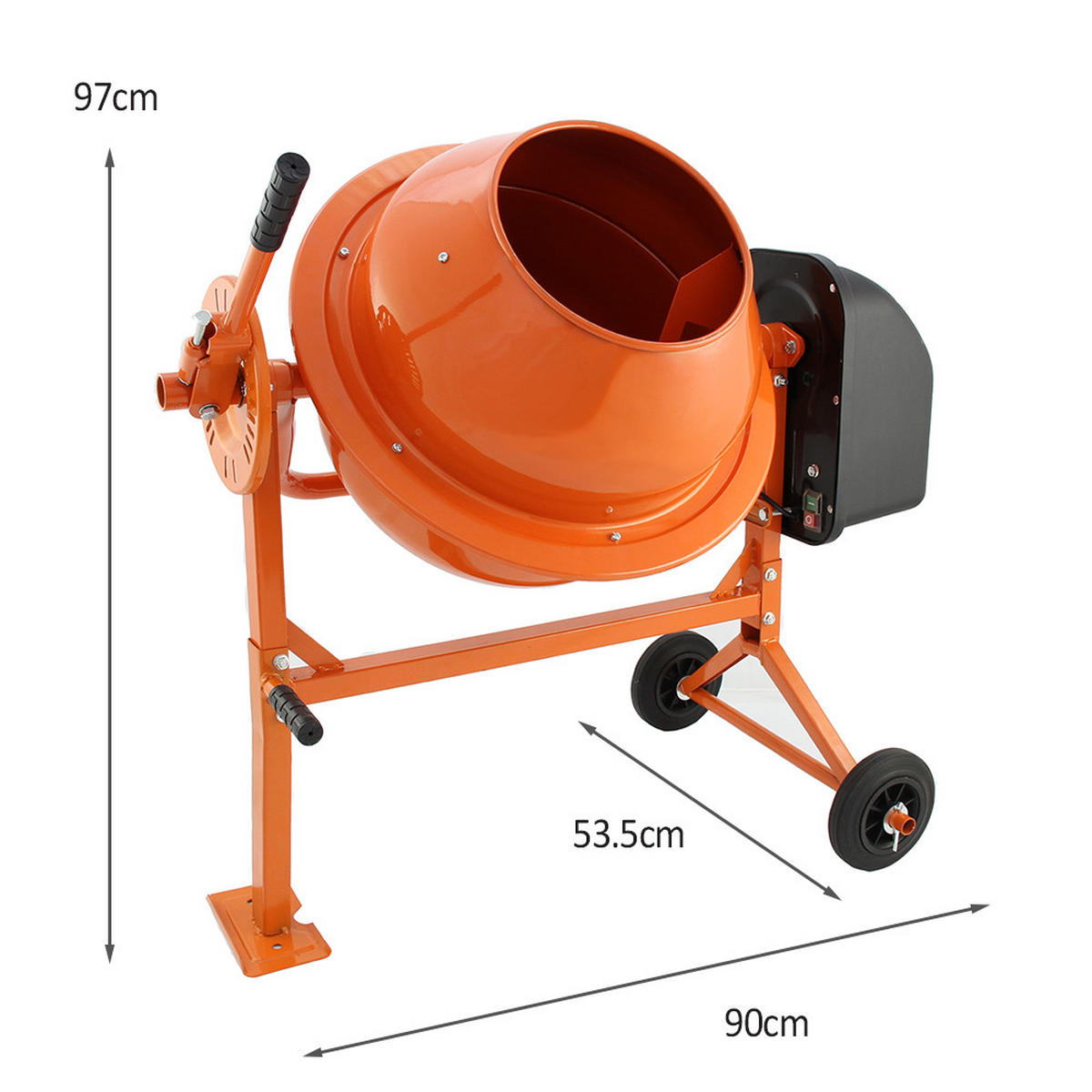BETONMISCHER 70 LITER - Orange, Metall (33/60/71cm) - T-Mech