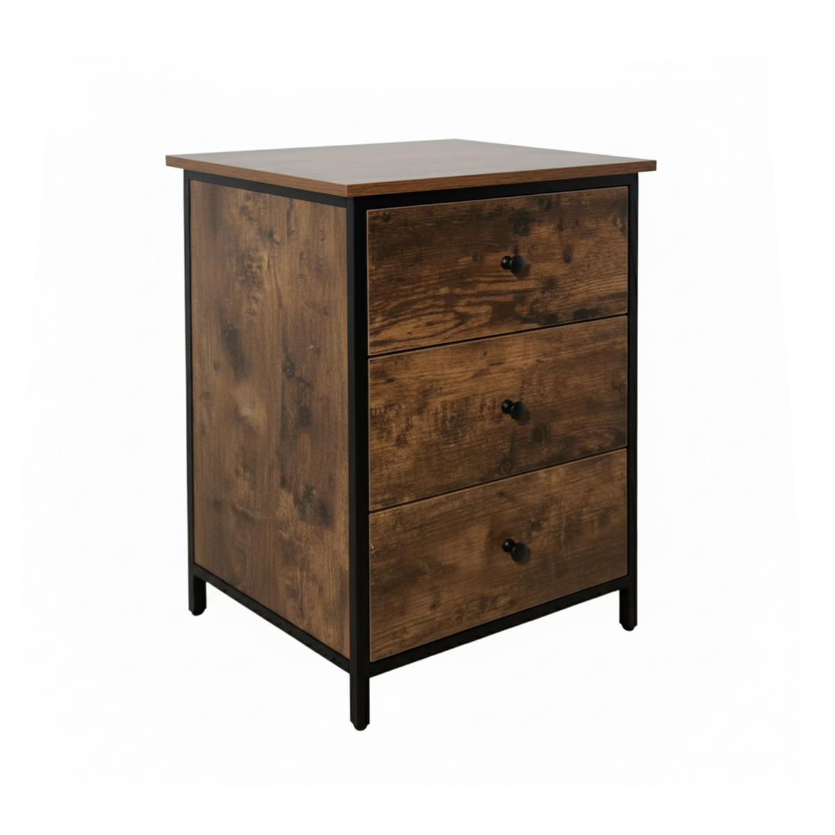 NACHTTISCH - Braun, Holzwerkstoff/Metall (40/60/40cm) - Relaxdays