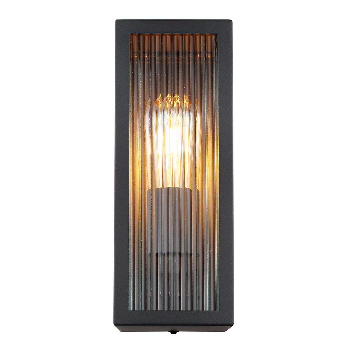 LED AUSSEN-WANDLEUCHTE Metall Schwarz - Schwarz, Glas (12/32/14cm) - Globo Lighting