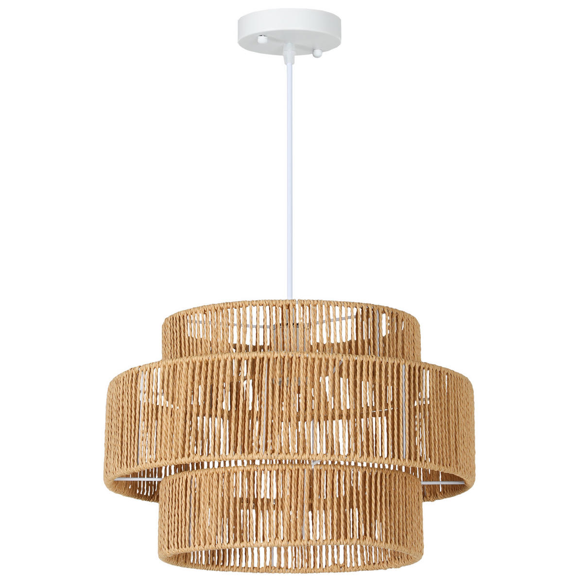 PENDELLEUCHTE Hängelampe mit E27 Fassung, Boho-Stil für Küche Hellbraun - Braun, Metall (40/40/177cm) - HOMCOM